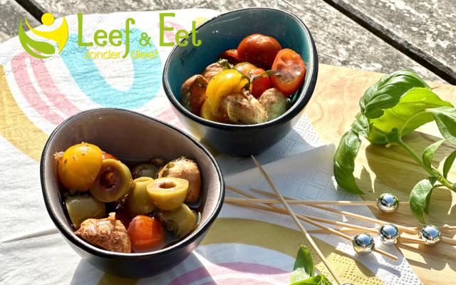 Gemarineerde tomaat/olijf/mozzarella